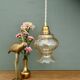 Vintage amber glass globe pendant light