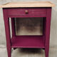Wood and aubergine bedside table