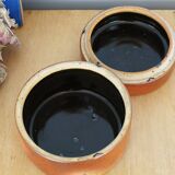 Pyrite stoneware box or pot, vintage