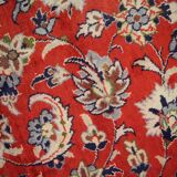 Tapis persan vintage tissé à la main en laine rouge kashan tapis de salon - 209x242cm