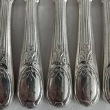 Service à couteaux, Charles Christofle, métal argenté, Art Nouveau, décor végétal, fromage, grands