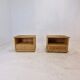 Bamboo and Rattan Pair of Bedside Tables Nightstands by Dal Vera, Italy 1970s