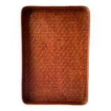 Lacquered woven bamboo tray