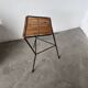 Wicker and metal stool Dennis Lennon 1950