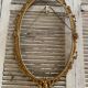 Antique Oval Mirror Frame Pediment Knot Louis XV Style Gilt Bronze