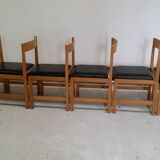 Set of six wooden chairs