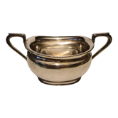 Saucière in silver metal signed Art Deco style