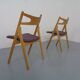 CH 29 Sawbuck Chairs in Oak and Wool by Hans J. Wegner for Carl Hansen & Son, 1950s, Set of 2