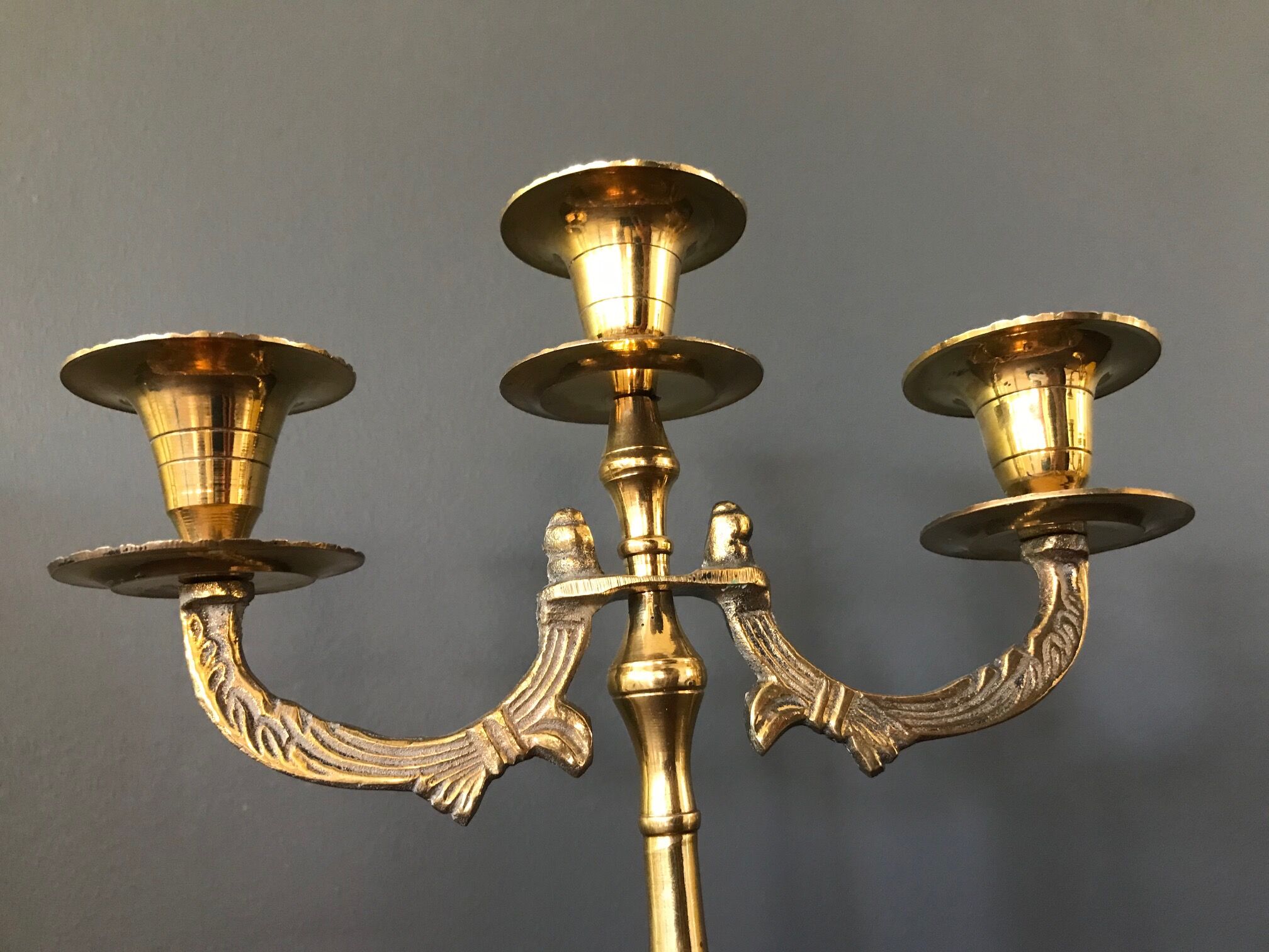 Pair of brass candlesticks