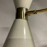 Lampadario a forma di cono in ottone
