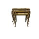 Ensemble de 3 tables gigognes vintage / tables d'appoint en onyx
