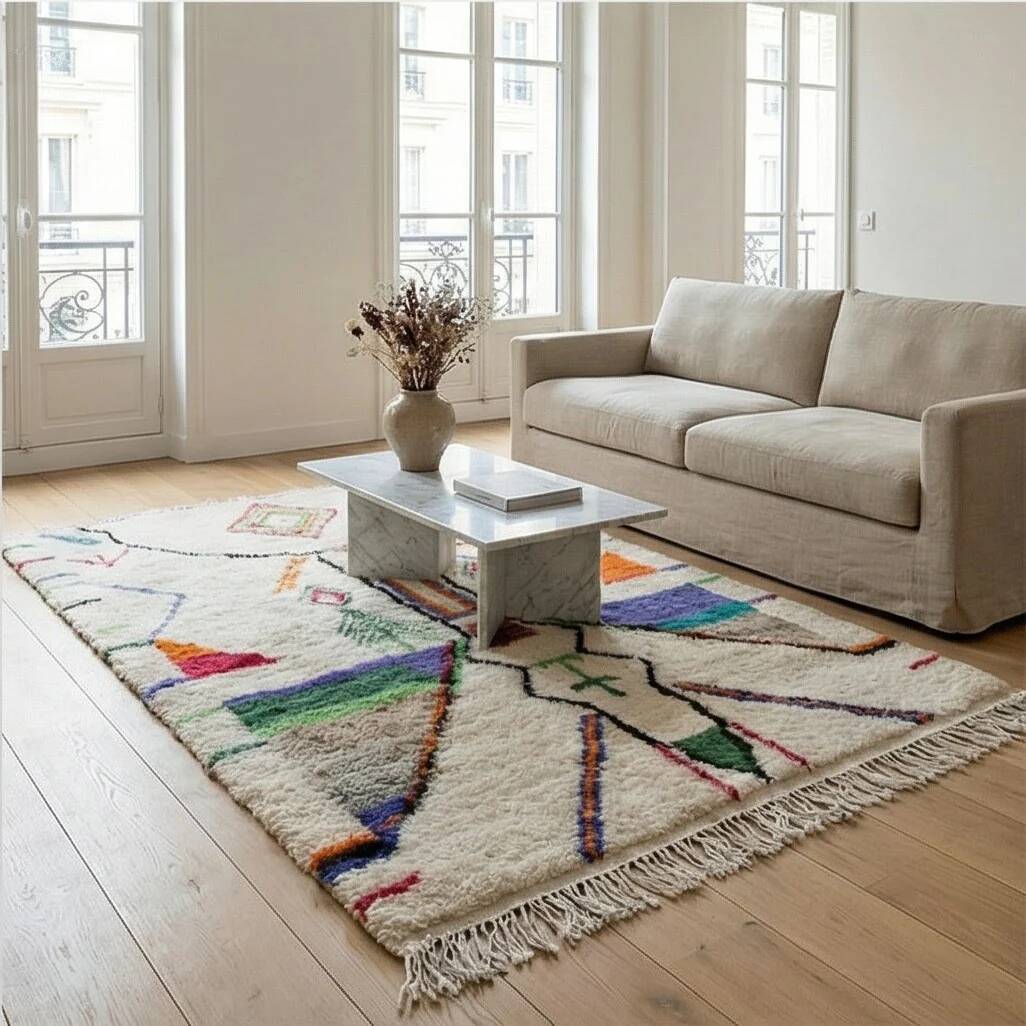 Moroccan Berber rug with colourful patterns 160x240 cm