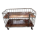 Industrial metal and wood serving trolley on wheels