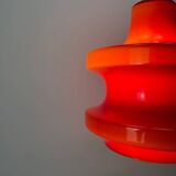 Large red glass pendant light by Peill and Putzler XL 1960