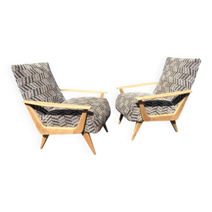 Paire de fauteuils style