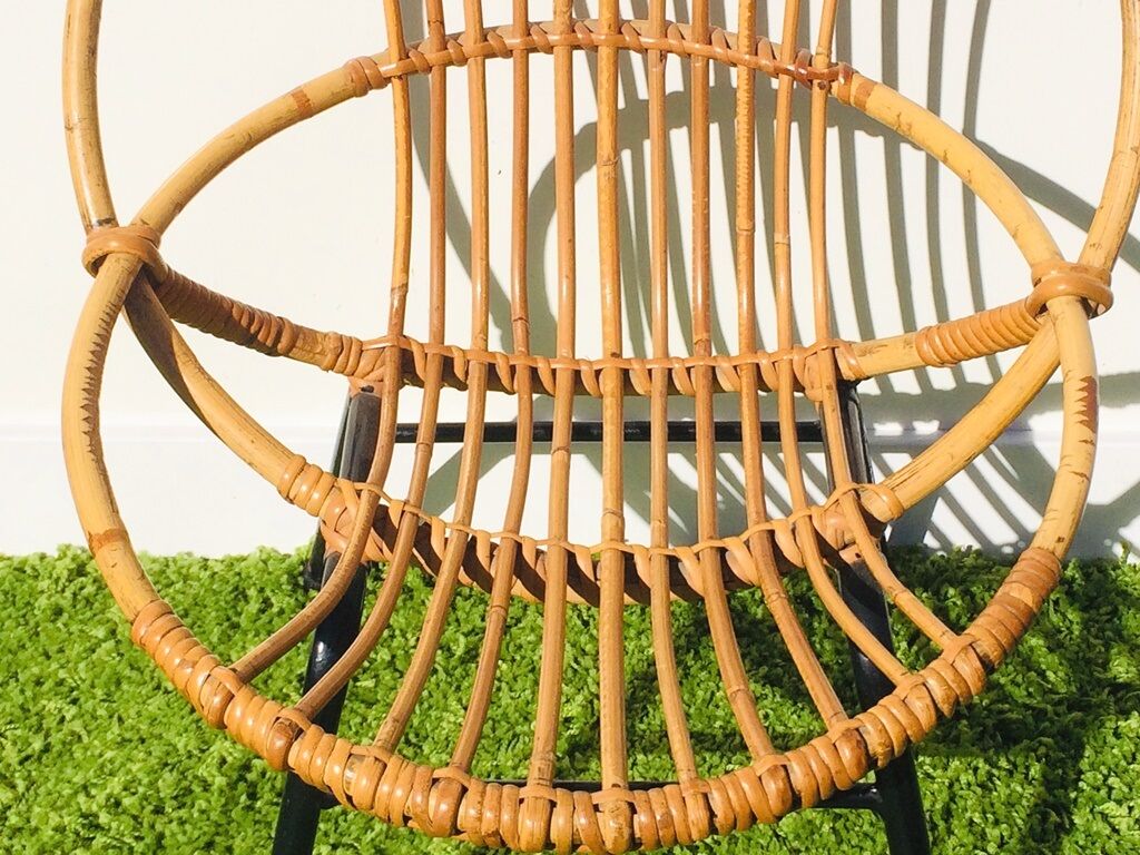 Vintage 60s rattan child chair