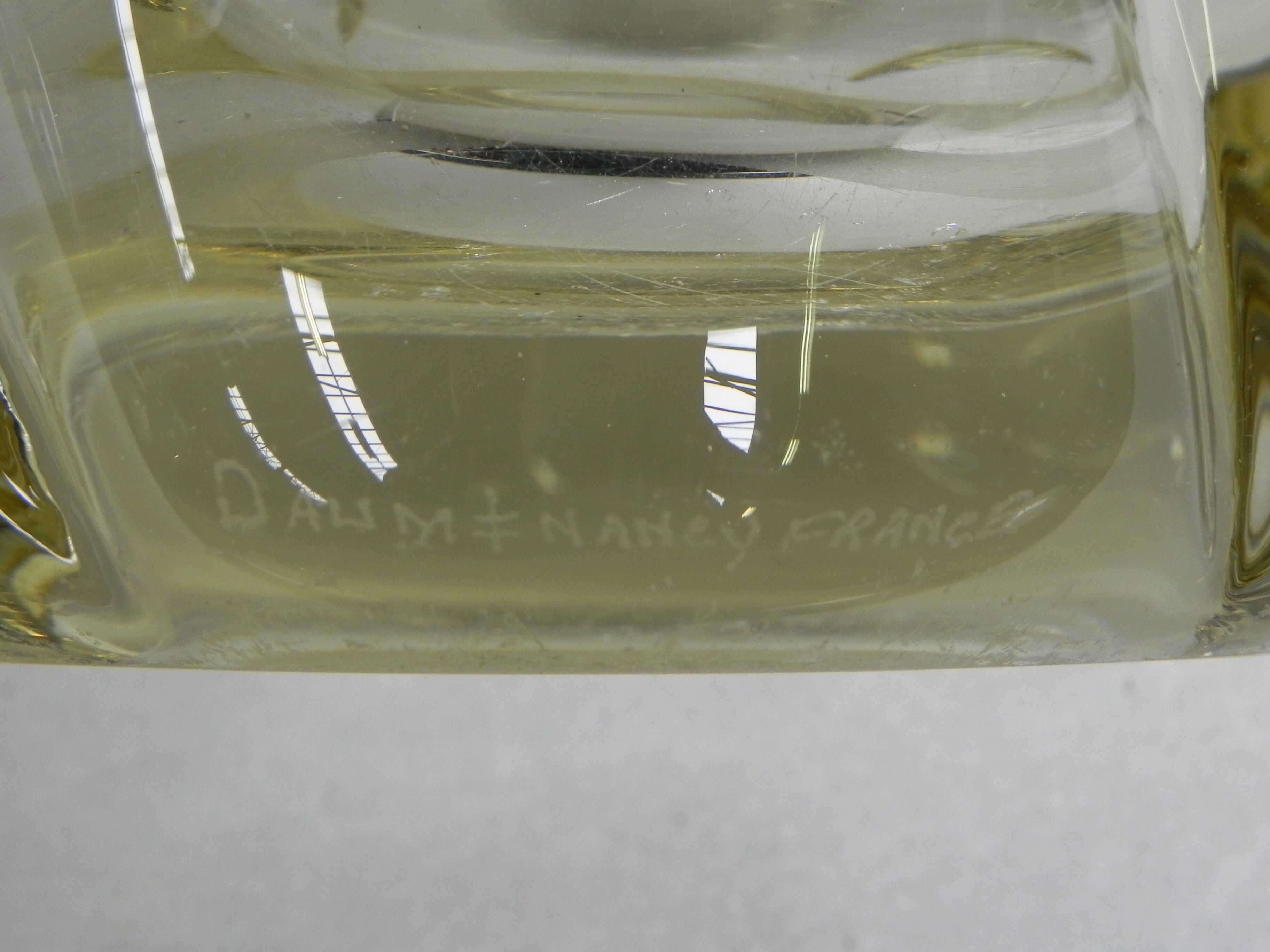 Vintage vase of thick glass Daum Nancy