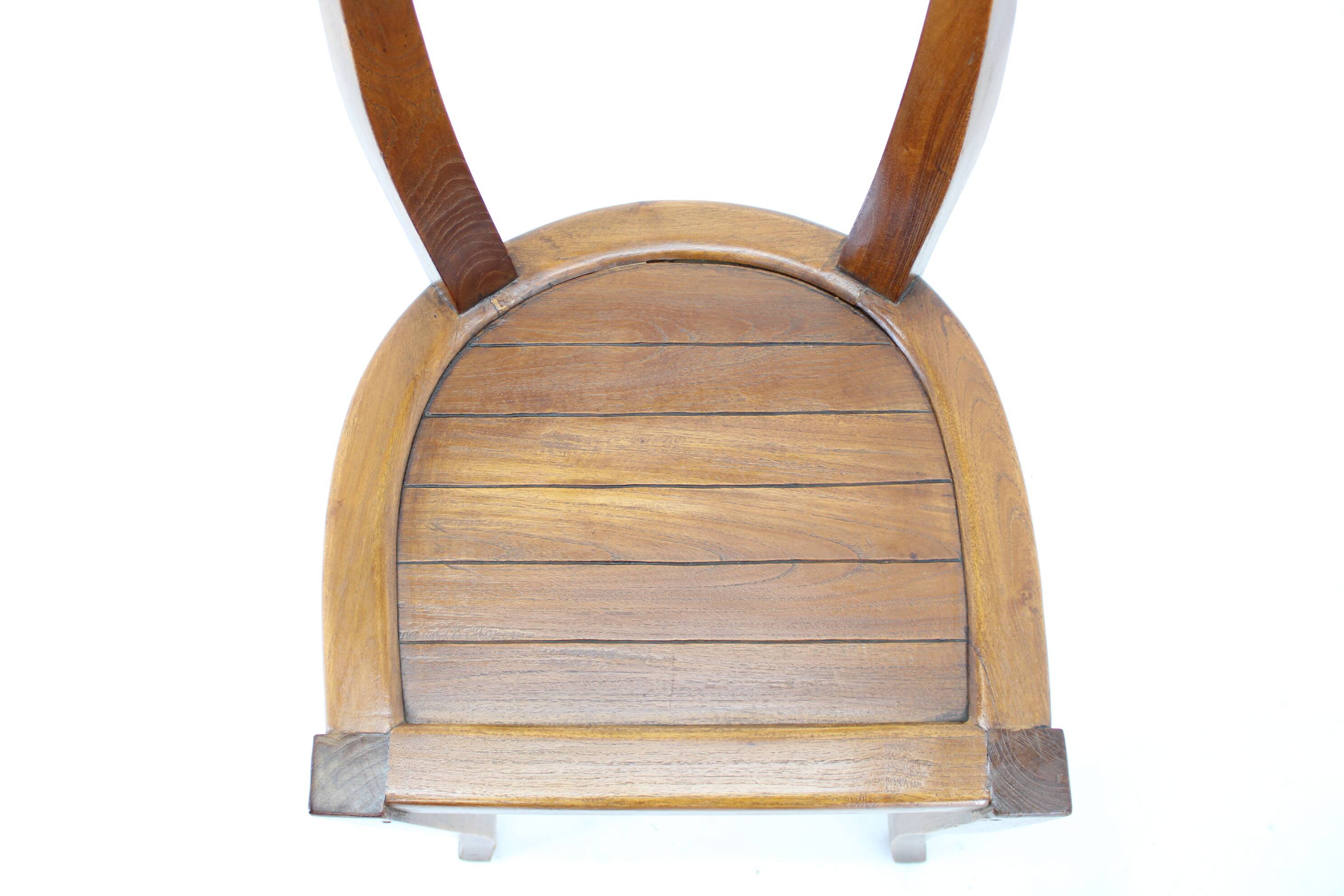 1980s Pair of Solid Teak Chairs, India