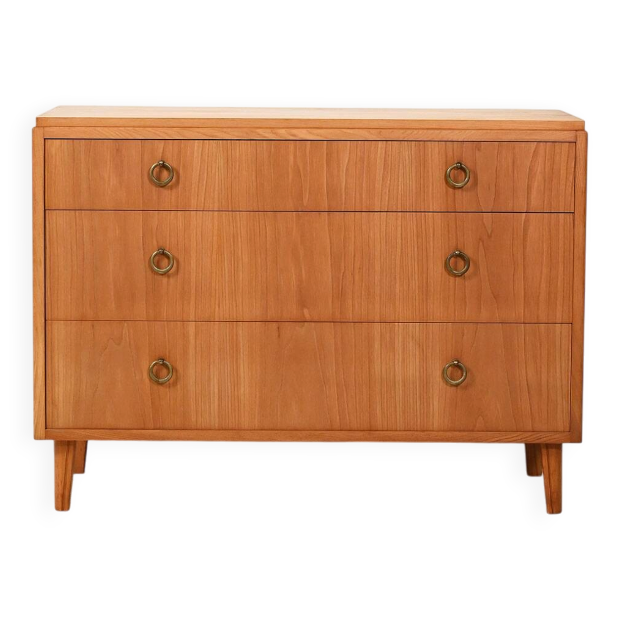 1930s–40s Scandinavian Art Deco elm chest of drawers