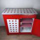 Meuble de métier , buffet parisien en tôle émaillé rouge et blanc
