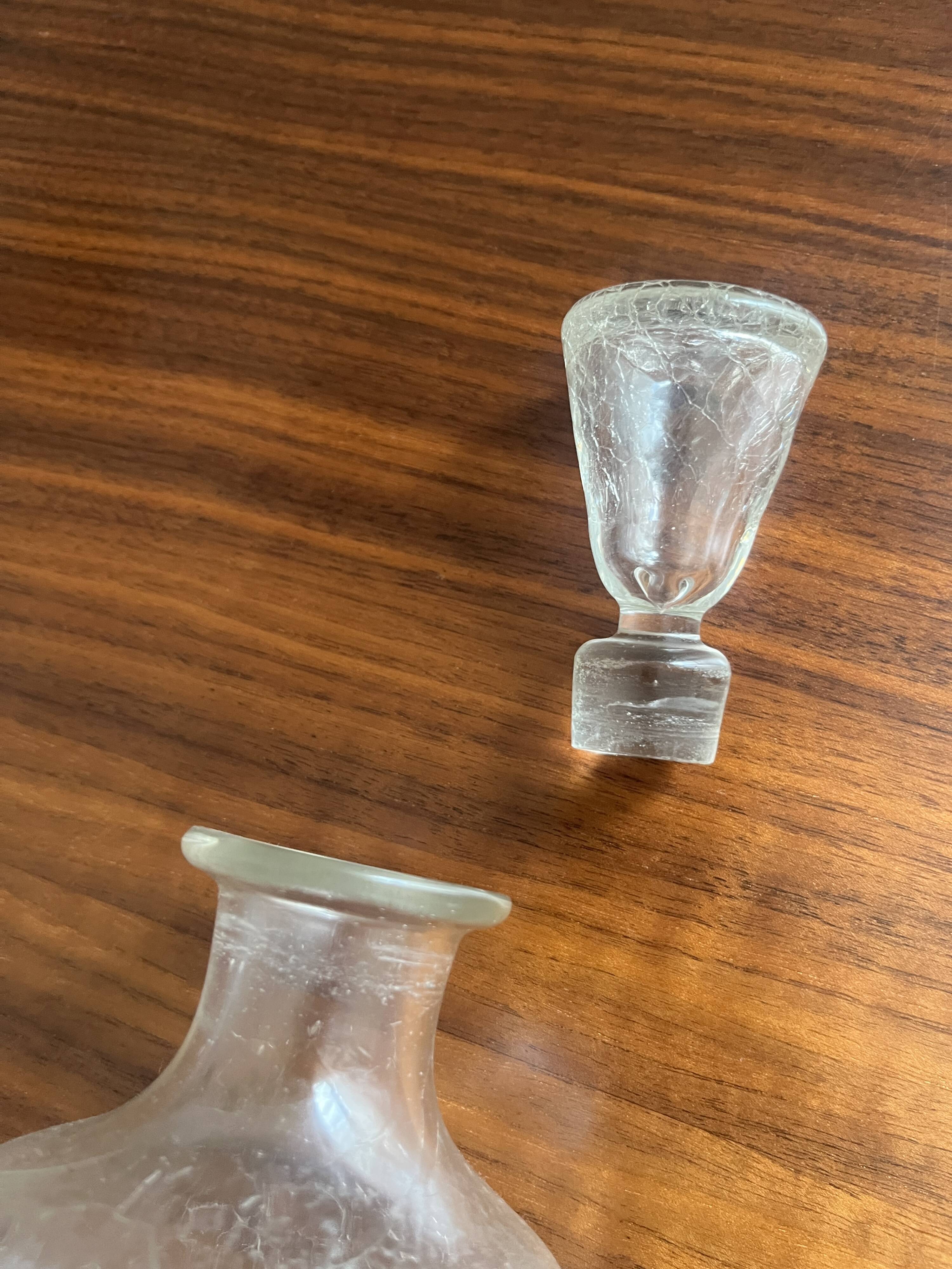 Carafe en verre craquelé avec bouchon Transparent