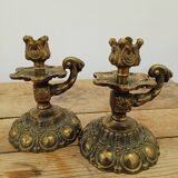 Pair of brass candlesticks