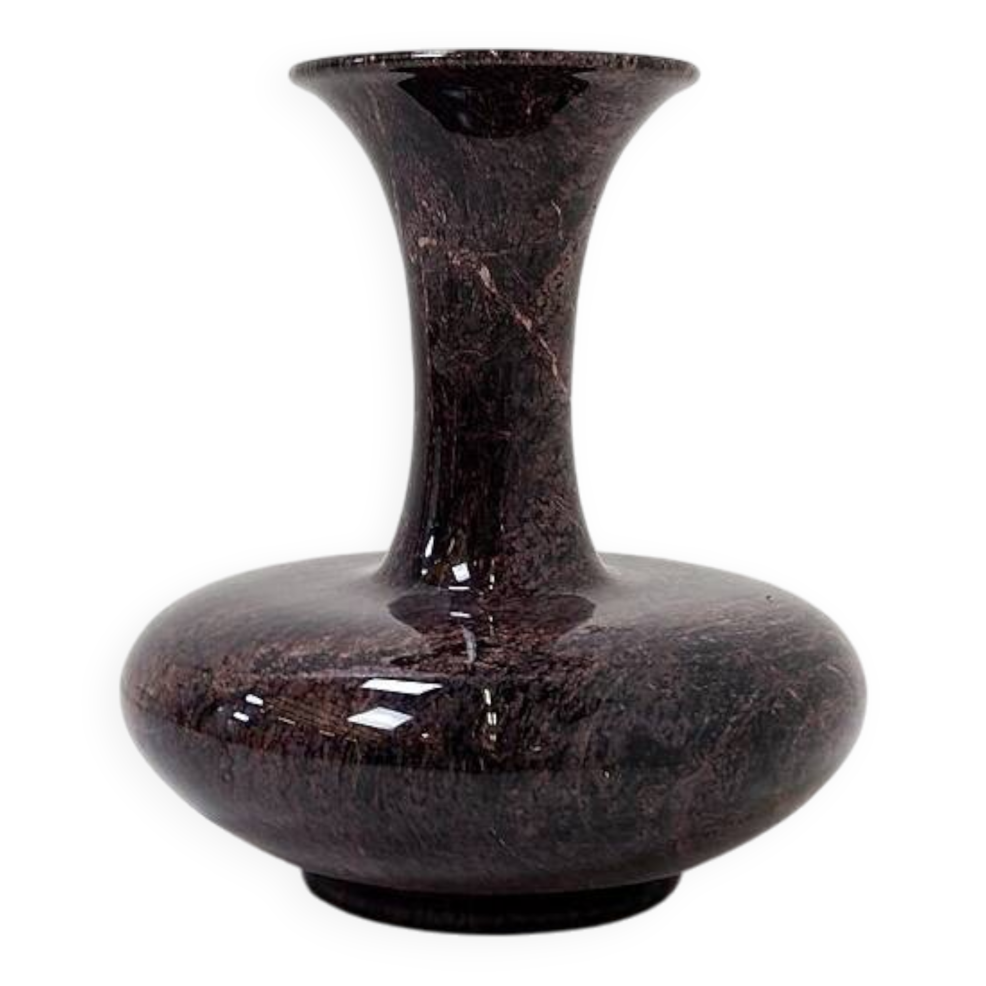 Polished granite vase