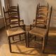 Set of 6 vintage wooden ladder-back dining chairs with woven seats