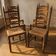 Set of 6 vintage wooden ladder-back dining chairs with woven seats