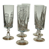 Lot of 6 crystal champagne flutes