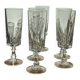 Lot 6 flûtes à champagne en cristal