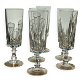 Lot 6 flûtes à champagne en cristal