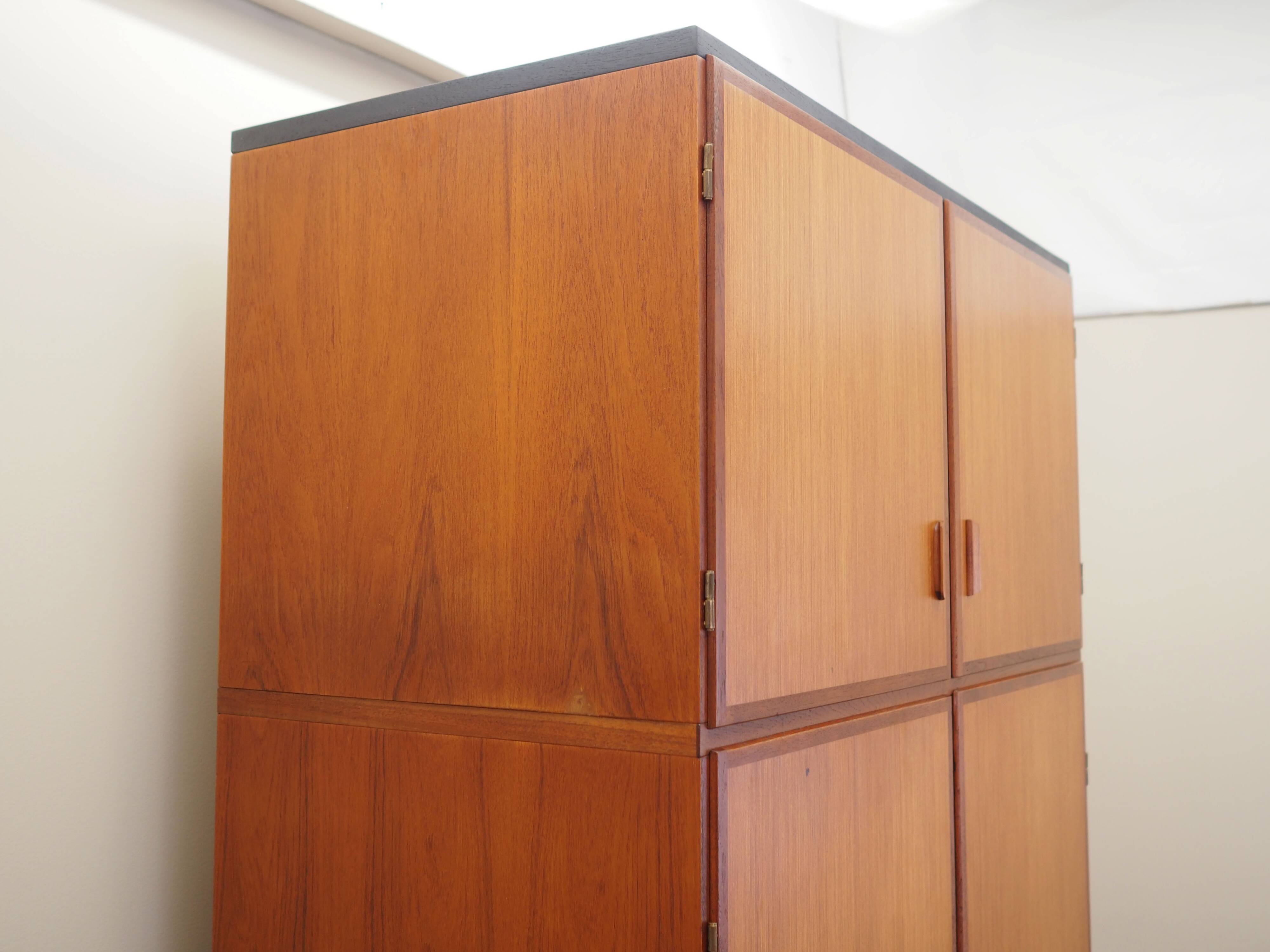 Teak wardrobe, Danish design, 1970s, manufacturer: Omann Jun