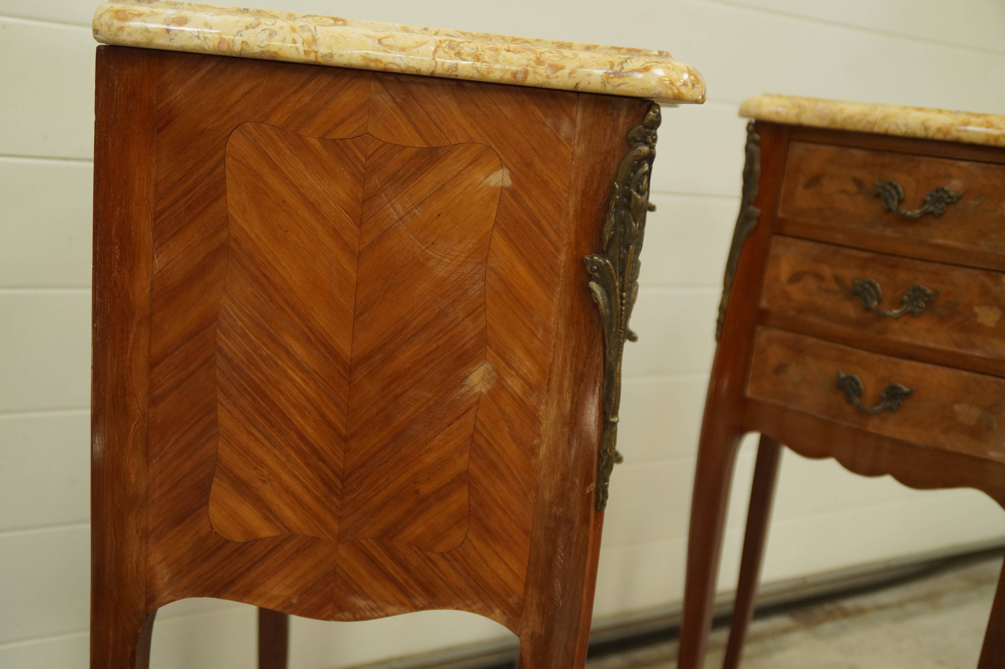 Pair bedside table style Louis XVI