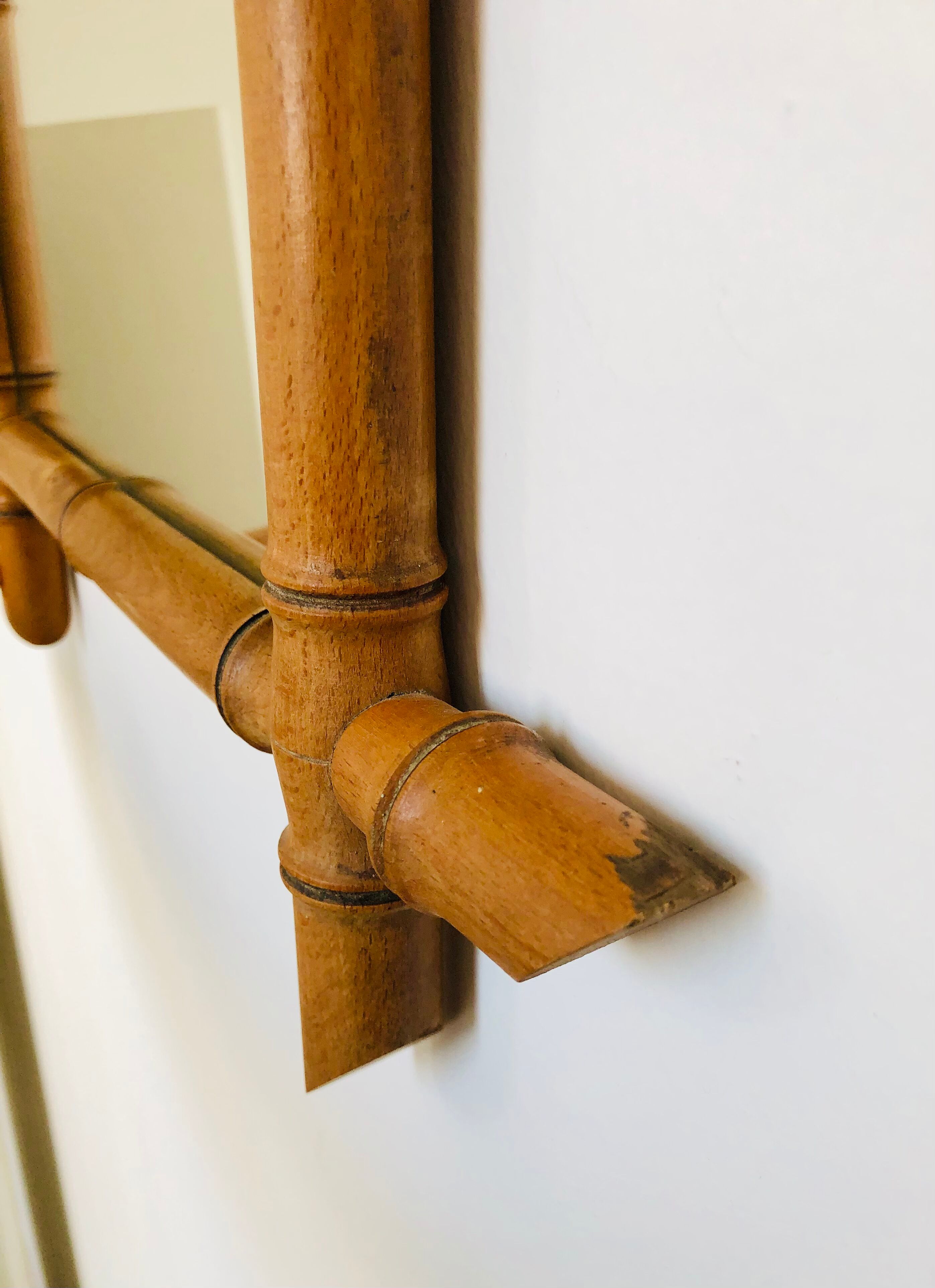 Wall mirror in faux bamboo wood 60x48cm