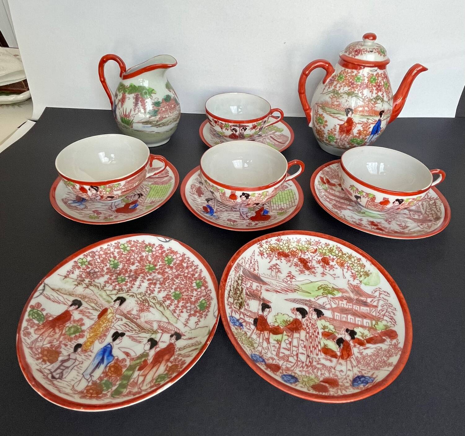 Service à thé en porcelaine de Chine 12 pièces