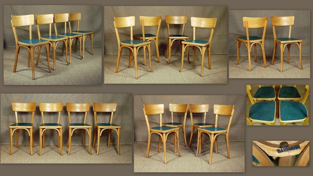 4 Baumann bistro chairs of the 50s
