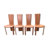 4 Italian chairs in vintage leather