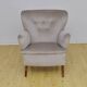 Swedish Velvet Wingback Armchair, 1950s