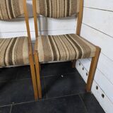 4 vintage self chairs from the 60s with wool seats