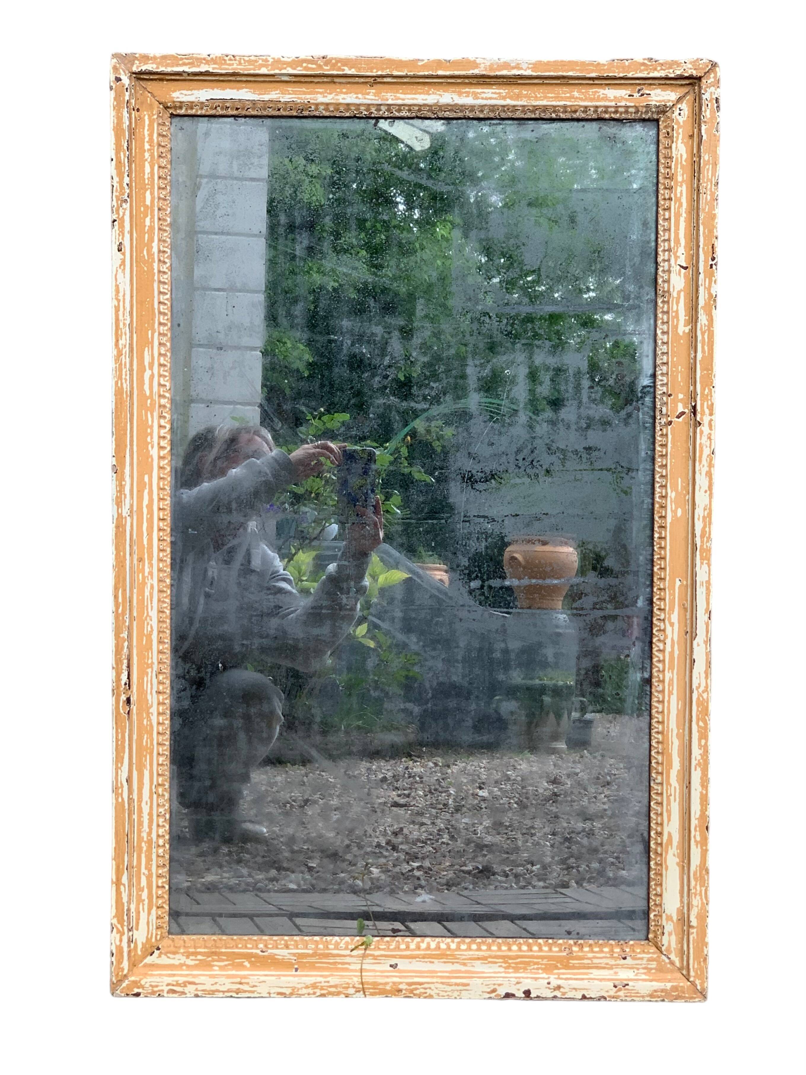 19th century mercury mirror patinated trumeau