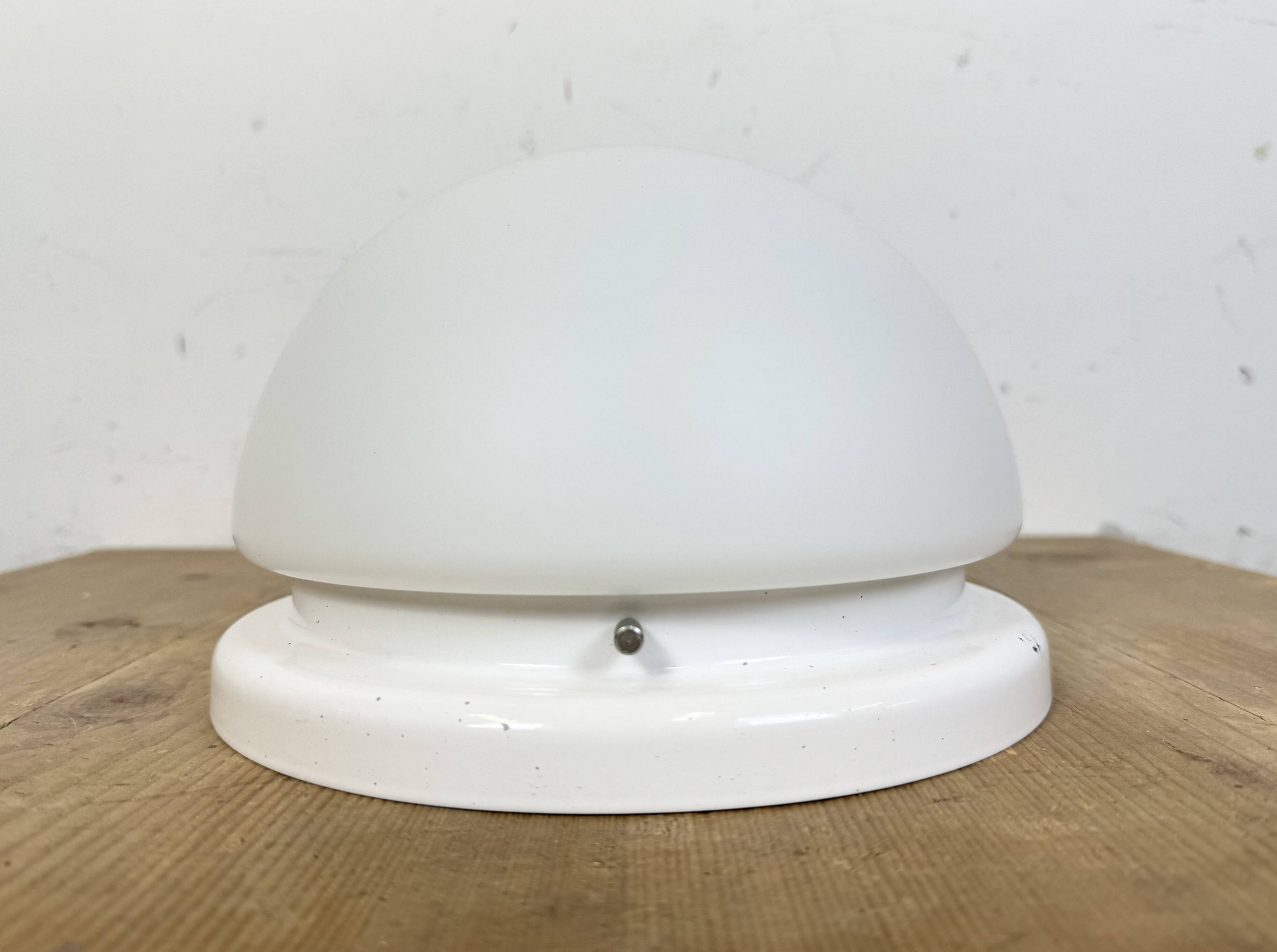 Vintage Ceiling Light with Milk Glass, 1980s