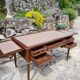 Double-sided mahogany flat desk in louis xvi style