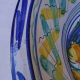 Grand lebrillo vintage en faïence espagnole Triana avec coq