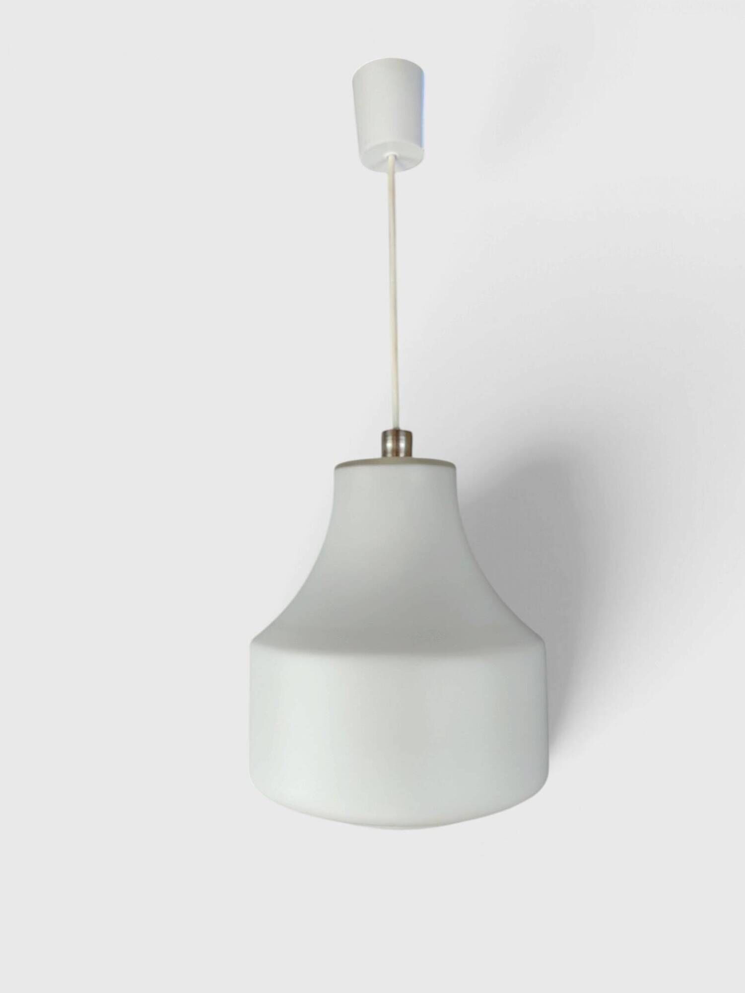 Vintage white opaline glass pendant – 1960s