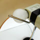 Adjustable Space Age table lamp, original orange lampshade, Staff Leuchten, Germany 1970