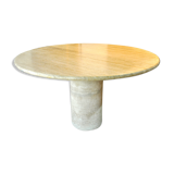 Round travertine table