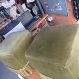 Pair of fringed toadstool poufs