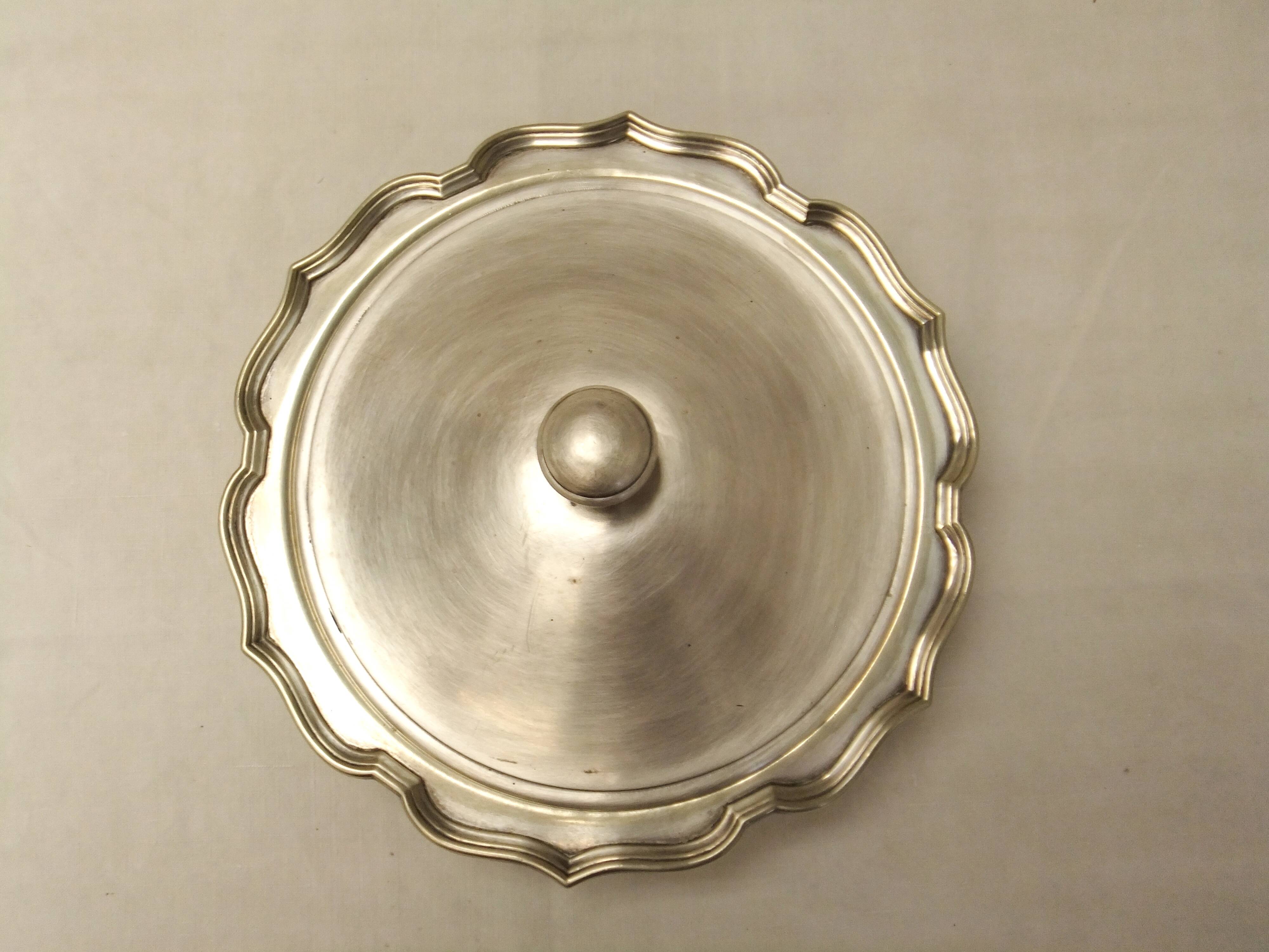 Antique silver-plated vegetable dish, tableware