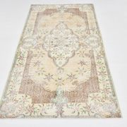 Light Yellow & Brown Turkish Rug, 114x204Cm
